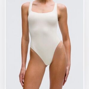 NWT - Lululemon Wundermost Ultra-Soft Nulu Square-Neck Sleeveless Bodysuit -Bone